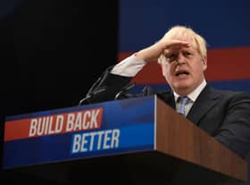 Boris Johnson's party conference speech was just double-speak and waffle, says Vladimir McTavish (Picture: Oli Scarff/AFP via Getty Images)