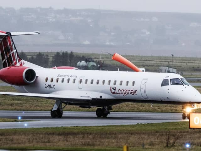A flight from Edinburgh to Shetland was forced to divert back to the Scottish capital due to heavy snow.