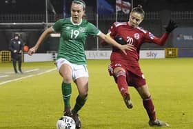 Ciara Grant helped the Republic of Ireland overcome Scotland in the World Cup playoff last October. Credit: Niall Carson