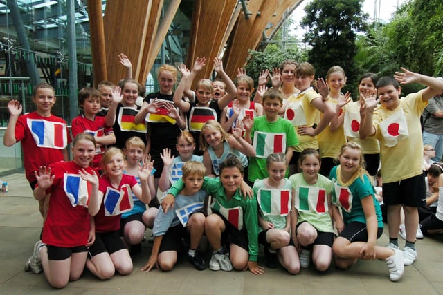 Mundella School pupils who performed an Olympic dance in the Wimnter Gardens part of the Sheffield childrens Festival
