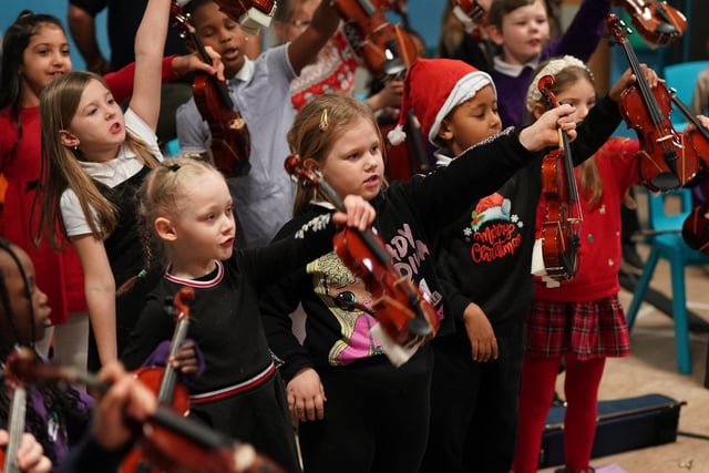 The Big Noise Wester Hailes winter concert at Canal View Primary School in Wester Hailes.