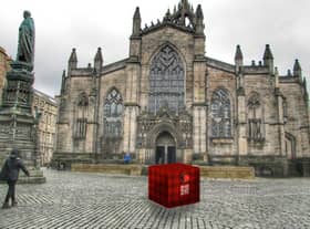 The mystery red box from Virgin will appear at St Giles Cathedral tomorrow.