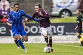 Alex Lowry on his Hearts debut against St Johnstone. Pic: SNS
