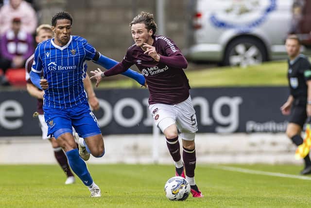 Alex Lowry on his Hearts debut against St Johnstone. Pic: SNS