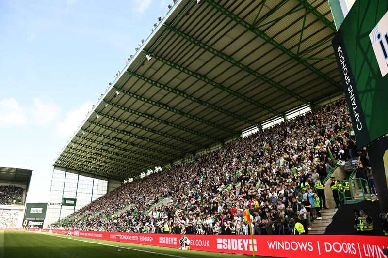 A sold out Easter Road during the derby in August