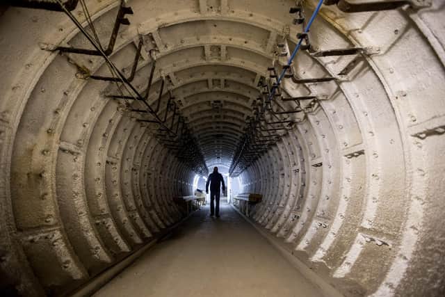 Entrance tunnel at Barnton Nuclear Bunker, three miles from Edinburgh city centre