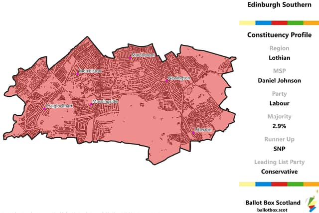 Edinburgh Southern constituency map     Picture:  Allan Faulds at Ballot Box Scotland