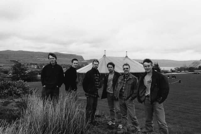 Runrig pictured before a big top gig in Portree, on the Isle of Skye, in 2001.
