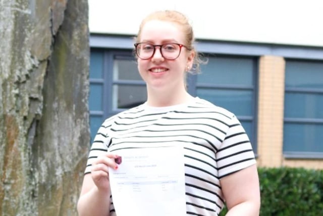 Georgina Quinn, part of Trinity Academy’s performing arts groups and star in the recent production of the Blood Brothers achieved an A* in Theatre Studies alongside an A in Media Studies and a B in Film Studies. Georgina will go on to study Pop Music at Huddersfield University.