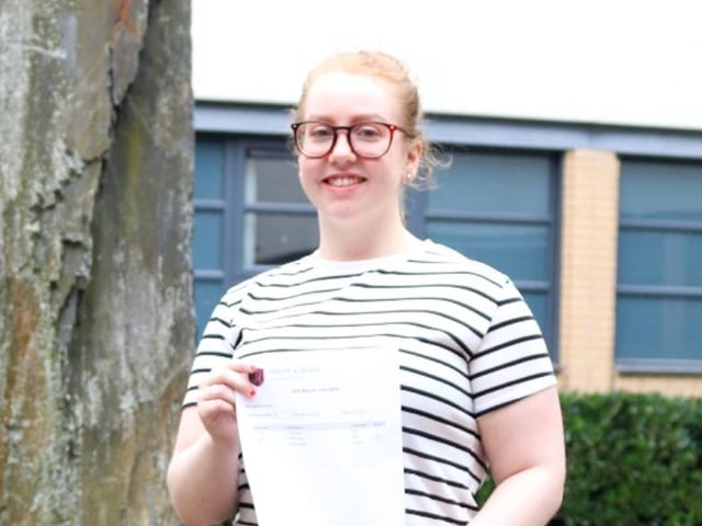 Georgina Quinn, part of Trinity Academy’s performing arts groups and star in the recent production of the Blood Brothers achieved an A* in Theatre Studies alongside an A in Media Studies and a B in Film Studies. Georgina will go on to study Pop Music at Huddersfield University.