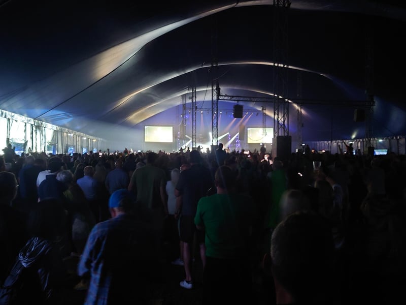 With the Leith Links gigs being sold out for months, there was much anticipation in the air for this triumphant opening night in the big top tent.