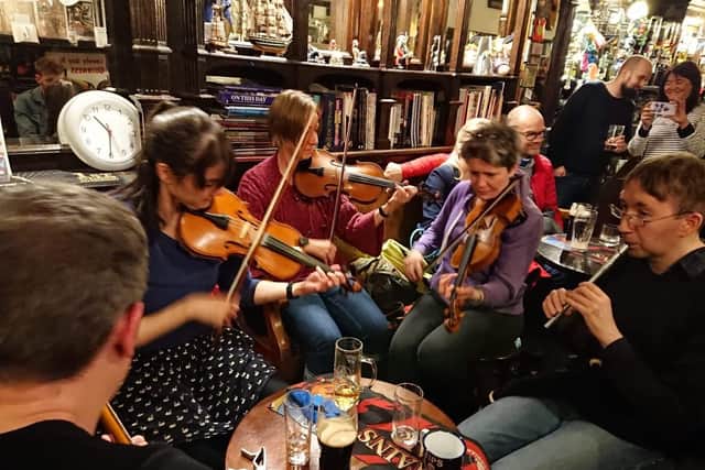 A group of musicians playing in Captain's Bar before the Covid pandemic closed all pubs picture: Pamela MacGregor