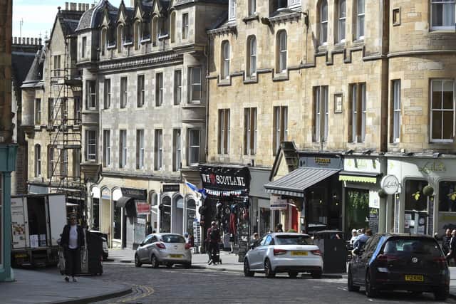 Cockburn Street is one of the city-centre roads where Spaces for People measures are proposed to remain.  Picture: Lisa Ferguson.