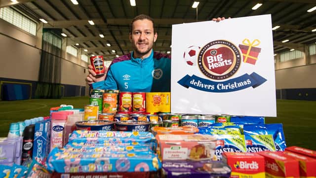 Peter Haring is helping Big Hearts support fans' forum Jambos Kickback and their local food bank.