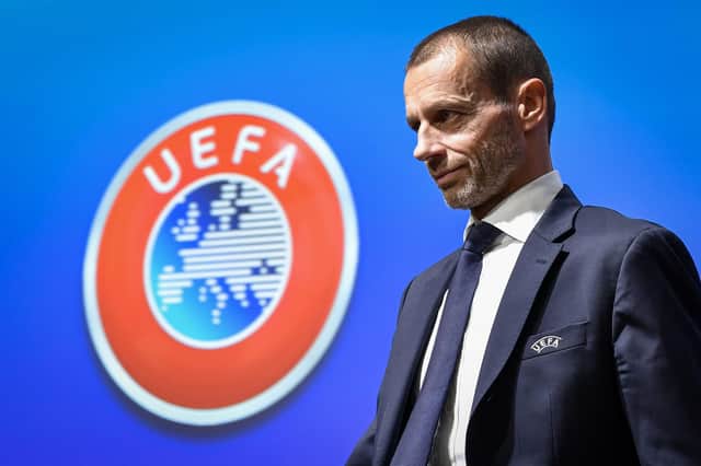 UEFA president Aleksander Ceferin. (Photo by FABRICE COFFRINI/AFP via Getty Images)