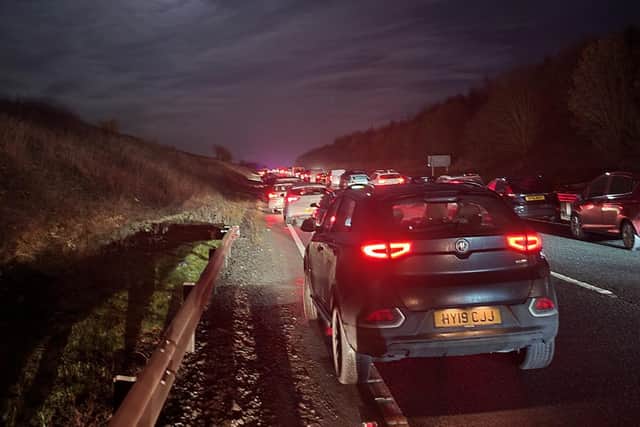 Drivers were stuck in stand-still traffic on the A1 in East Lothian. (Photo credit: Kevin Swann)