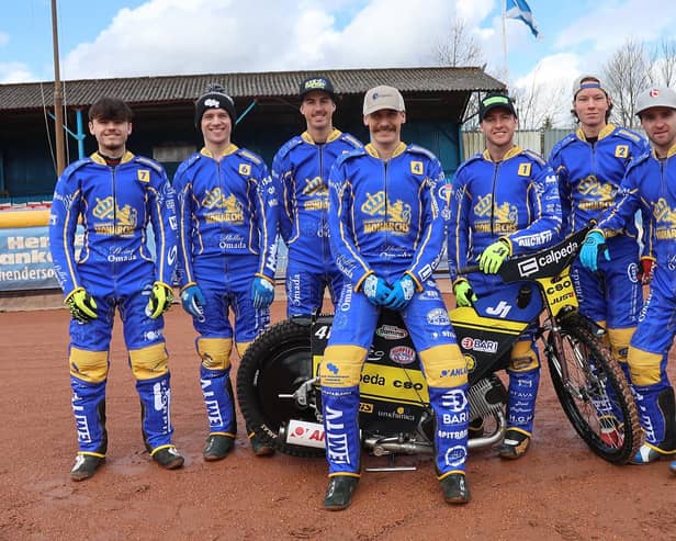 It was a real team effort from the Edinburgh Monarchs against Glasgow. Picture: Jack Cupido.