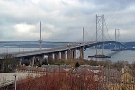 The Forth Road Bridge has been closed to double-decker buses due to high winds. Pic: Michael Gillen