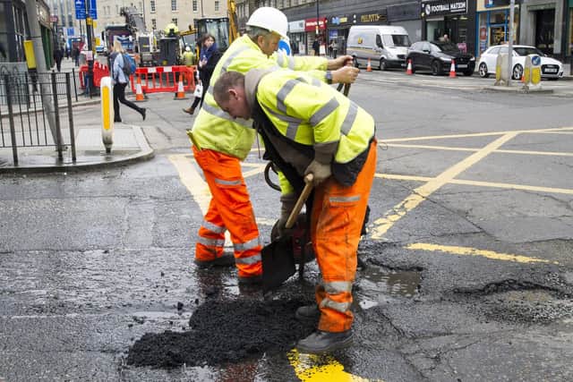 The number of potholes on Edinburgh’s roads has increased and they are taking longer to be repaired.  Photo: Ian Rutherford.