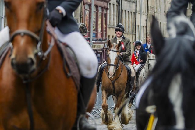 The parade up the Royal Mile has its roots in the historical Common Ridings of Scotland and follows a morning of high-energy gallops through some of Edinburgh's countryside to re-enact the riding of the boundaries of the city.