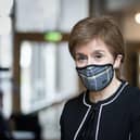 First Minister of Scotland, Nicola Sturgeon, arrives ahead of a Covid briefing at the Scottish Parliament in Holyrood, Edinburgh in 2021