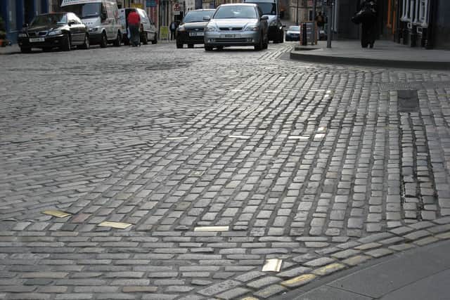 The brass setts mark the position of the Netherbow Port which was the entrance to Edinburgh.