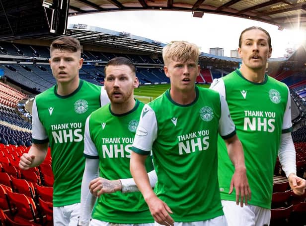 Hibs take on Dundee United at Hampden this afternoon