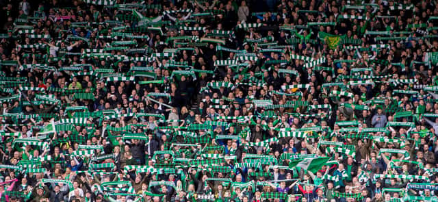 Hibs fans packed out Hampden for the 2016 final - but there will only be 300 at the national stadium for the showdown with St Johnstone on May 22