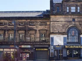 The proposed balcony alterations, on the first floor to the left of the entrance at the Caley Picture House on Lothian Road.