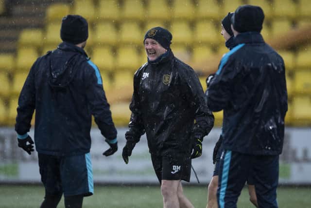 David Martindale during a Livingston training session at the Tony Macaroni Arena ahead of Monday's game against St Mirren. Picture: Craig Foy / SNS