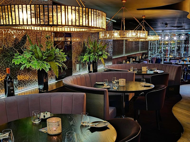 Gaucho is an Argentinian steak restaurant found in St Andrew Square. It offers "Argentina’s best free-to-roam, grass-fed Aberdeen Angus beef" and has lavish decor including a cocktail bar. Reviewers have named it the "best steak" around. Rating: 4.6 (605 reviews).