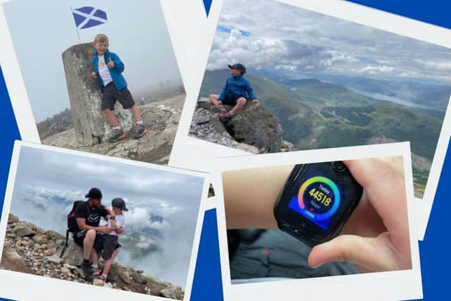 Finn Oxtoby, from Penicuik, reached the summit of Ben Nevis on Saturday, July 10 - raising more than £1,600 in the process.