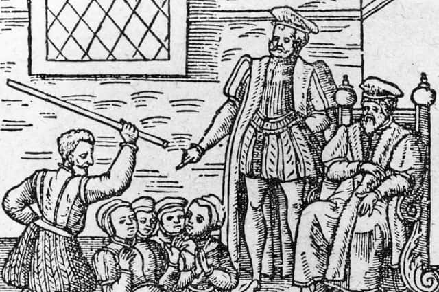 A group of women, accused of witchcraft, are beaten in front of King James VI (Picture: Hulton Archive/Getty Images)
