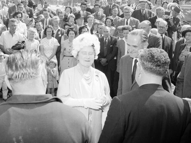 The Queen Mother brought the sunshine to the Royal Highland Show, held at Ingliston, in June 1964.