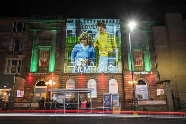 An image from the Scottish coming-of-age romantic comedy film Gregory’s Girl was projected onto the Filmhouse building in Edinburgh as part of a campaign to save the cinema. Picture: Jane Barlow