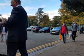A disabled driver was "angry and disgusted" when he saw that dignitaries visiting Edinburgh's Royal Botanic Garden had left their limousines in the spaces where blue badge holders have been banned from parking.