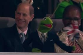 Kermit the Frog was sitting next to the Duke of Edinburgh at the coronation concert. Picture: BBC
