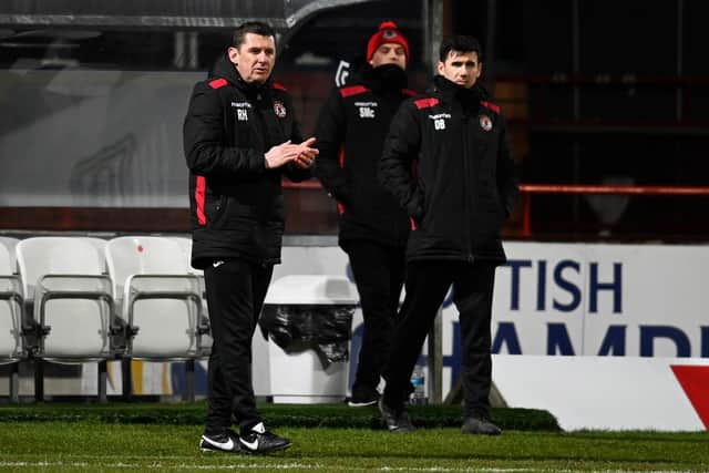DUNDEE, SCOTLAND - JANUARY 09: Bonnyrigg Manager Robbie Horn during a Scottish Cup tie between Dundee and Bonnyrigg Rose Athletic at Dens Park, on January 09, 2021, in Dundee, Scotland. (Photo by Rob Casey / SNS Group)