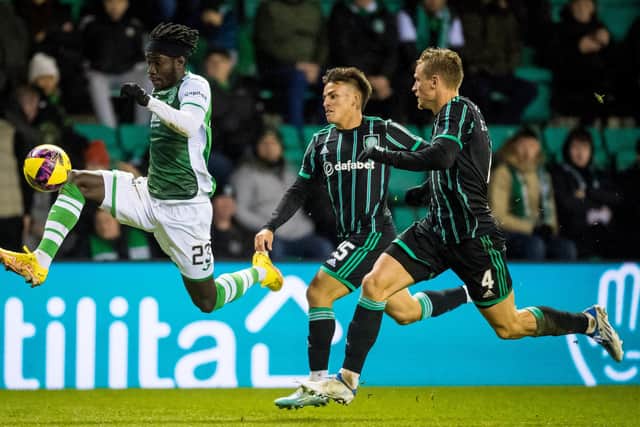 Elie Youan in action against Celtic in the defeat back in December. Picture: SNS