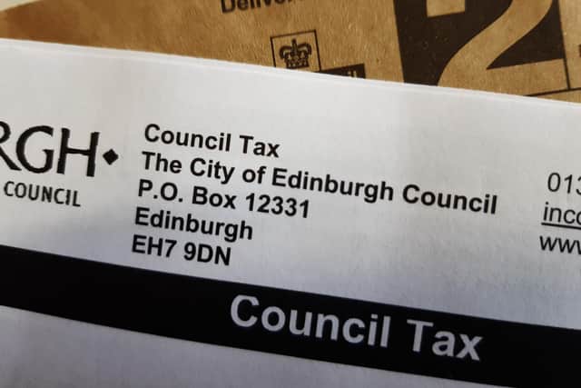 Council tax bills in Edinburgh have increased by three per cent
