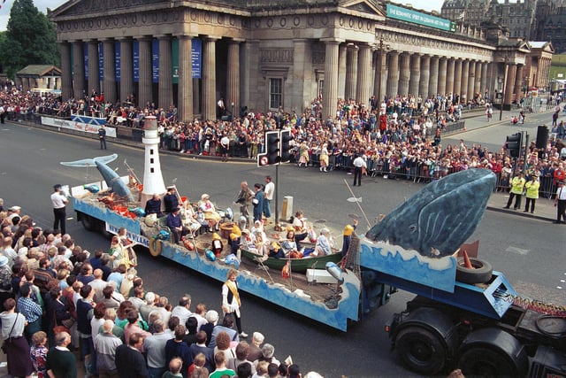 A float passes the RSA on its way along Princes Street during the Festival Cavalcade in August 1994.