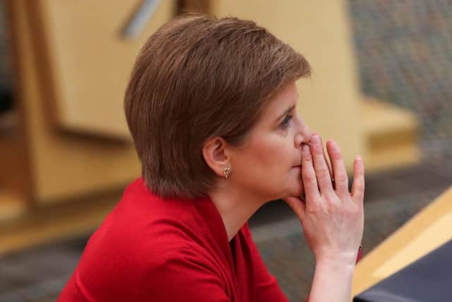First Minister Nicola Sturgeon ahead of a statement to the Scottish Parliament in Holyrood, Edinburgh picture: PA/Russell Cheyne