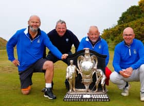 Heriot's Quad players Dave Campbell, Innes Christie, John Archibald and Scott Johnston won last year's Dispatch Trophy at the Braids. Picture: Scott Louden.