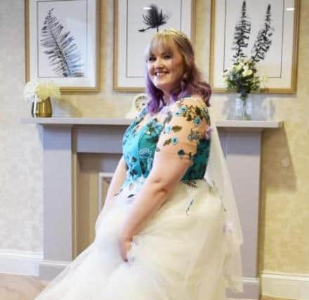 Laura was left wearing a giant moon boot cast on her big day and although she managed to “hobble” down the aisle she was unable to finish her first dance.