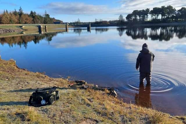 Flashback to opening day 2022 at Harlaw with Robert Ross, company secretary, Malleny Angling Ltd, fishing. Picture by Nigel Duncan