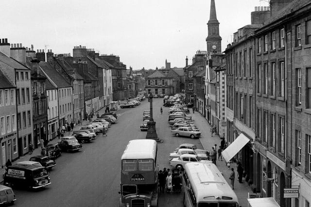 Haddington town centre pictured in August 1964.