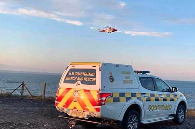 The helicopter was called to help a stricken vessel off the coast of Dunbar.  (Credit: stock image/Dunbar Coastguard)