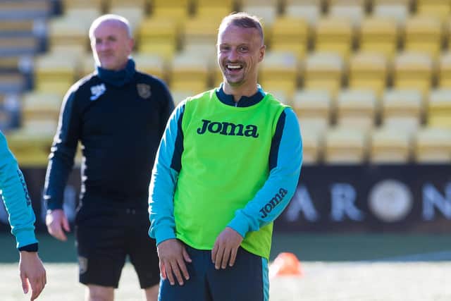 Leigh Griffiths is back training with Livingston in a bid to build up his fitness. Picture: Ross Parker / SNS