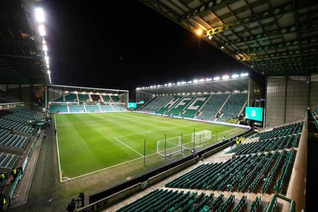 A general view of Easter Road before a night game