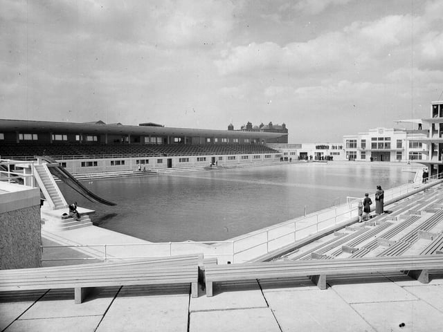 An empty Portobello Outdoor Swimming Pool before it opened to the public in 1950.